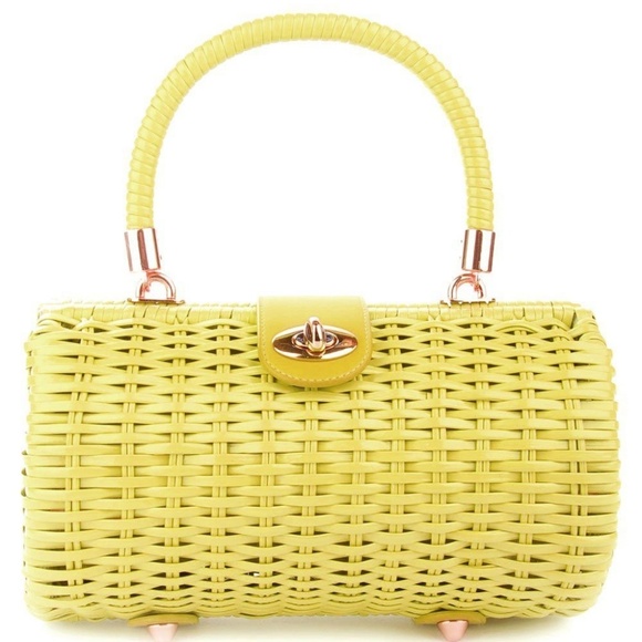 Pinup Couture Handbags - pin up girl wicker purse yellow